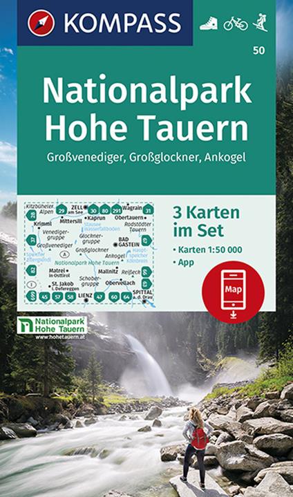 Carta escursionistica n. 50. Nationalpark Hohe Tauern 1:50.000 (set di 3 carte) - copertina