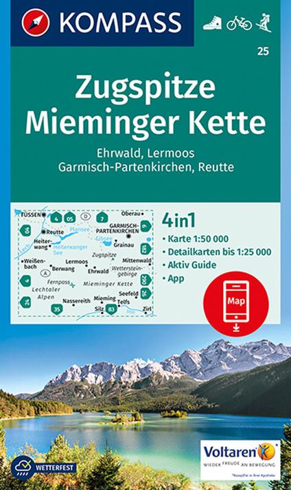 Carta escursionistica n. 25. Zugspitze, Mieminger Kette 1:50.000 - copertina