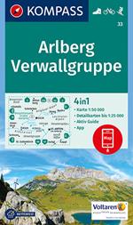 Carta escursionistica n. 33. Arlberg, Verwallgruppe 1:50.000