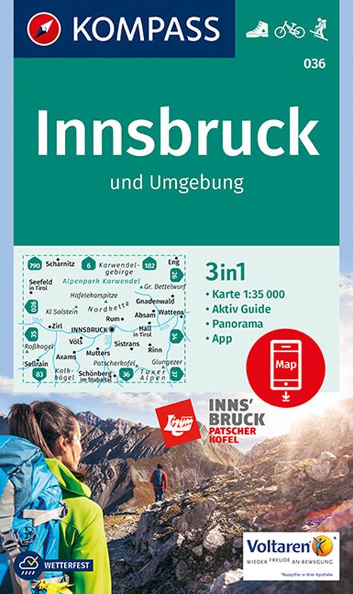 Carta escursionistica n. 036. Innsbruck und umgebung 1:35.000 - copertina