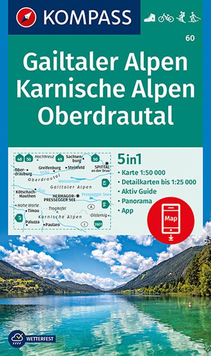 Carta escursionistica n. 60. Gailtaler Alpen, Karnische Alpen, Oberdrautal 1:50.000 - copertina