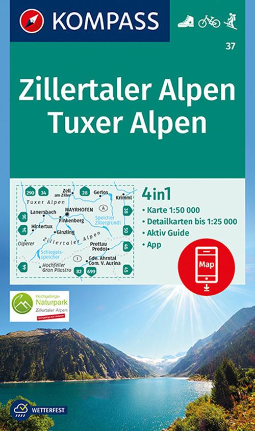 Carta escursionistica n. 37. Zillertaler Alpen, Tuxer Alpen 1:50.000 - copertina