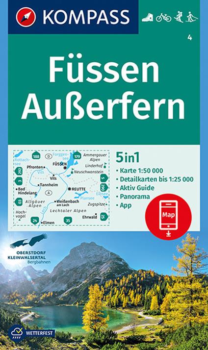 Carta escursionistica n. 4. Füssen, Außerfern 1:50.000 - copertina