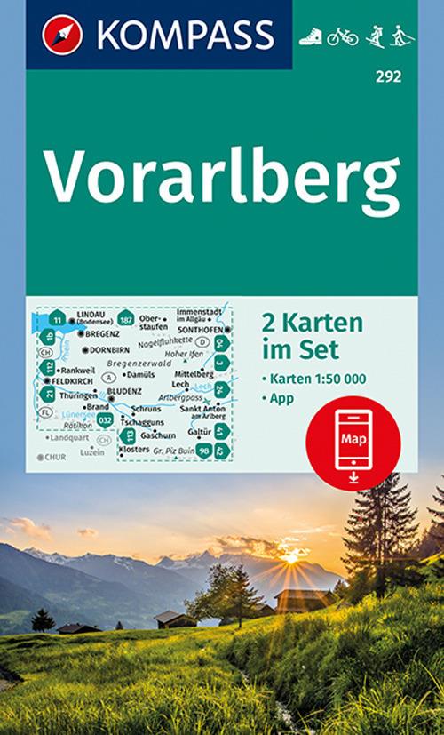 Carta escursionistica n. 292. Vorarlberg 1:50.000 (set di 2 carte) - copertina