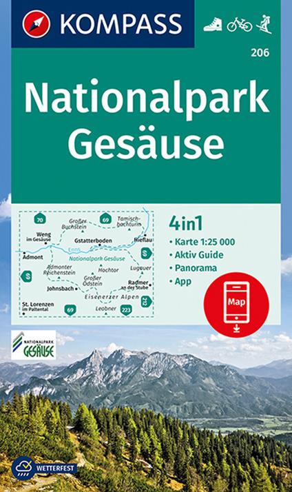 Carta escursionistica n. 206. Nationalpark Gesäuse 1:25.000 - copertina