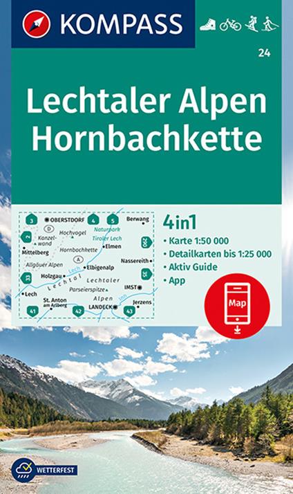 Carta escursionistica n. 24. Lechtaler Alpen, Hornbachkette 1:50.000 - copertina