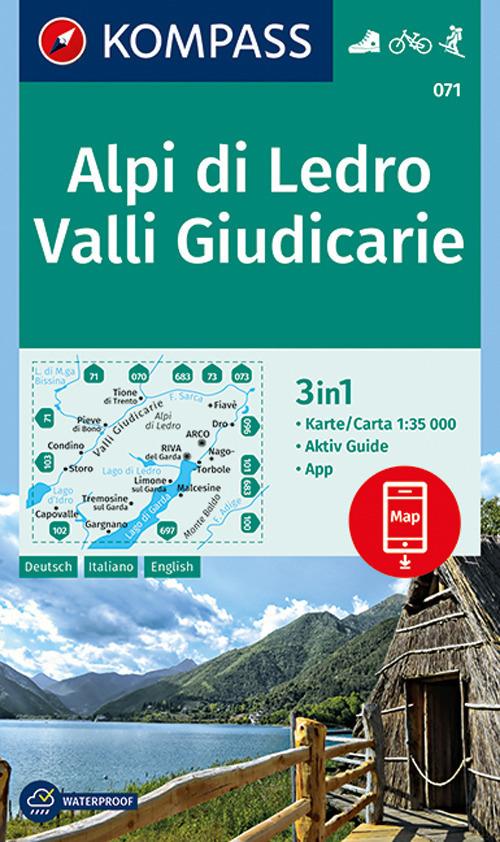 Carta escursionistica n. 071. Alpi di Ledro 1:50.000. Ediz. italiana, tedesca e inglese - copertina