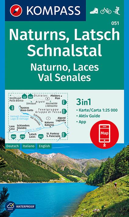 Carta escursionistica n. 051. Naturno, Val Senales 1:50.000 - copertina