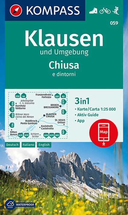 Carta escursionistica n. 059. Chiusa e dintorni 1:25.000 - copertina