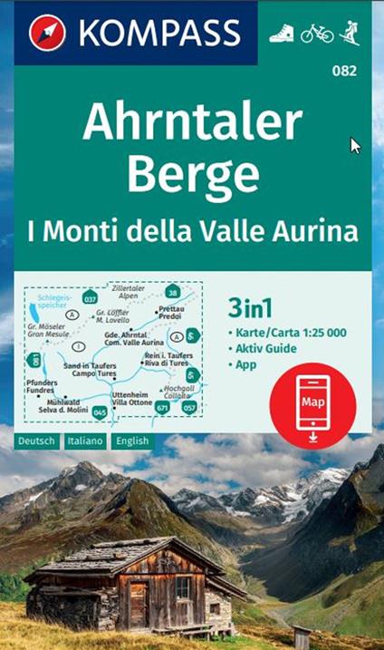 Carta escursionistica nr. 082. Ahrntaler Berge/I Monti della Valle Aurina - copertina