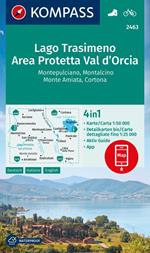 Cartina escursionistica n. 2463 Lago Trasimeno, Area Protetta Val d'Orcia, Montepulciano, Montalcino, Monte Amiata, Cortona