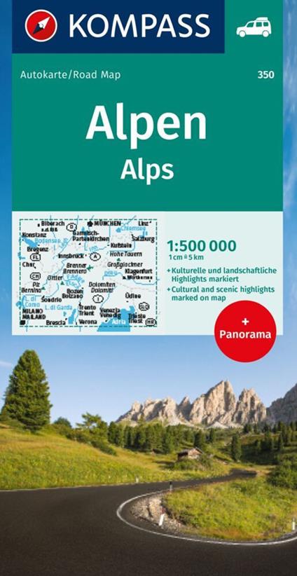 Carta stradale n. 350. Alpi. Ediz. multilingue - copertina