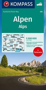 Carta stradale n. 350. Alpi. Ediz. multilingue