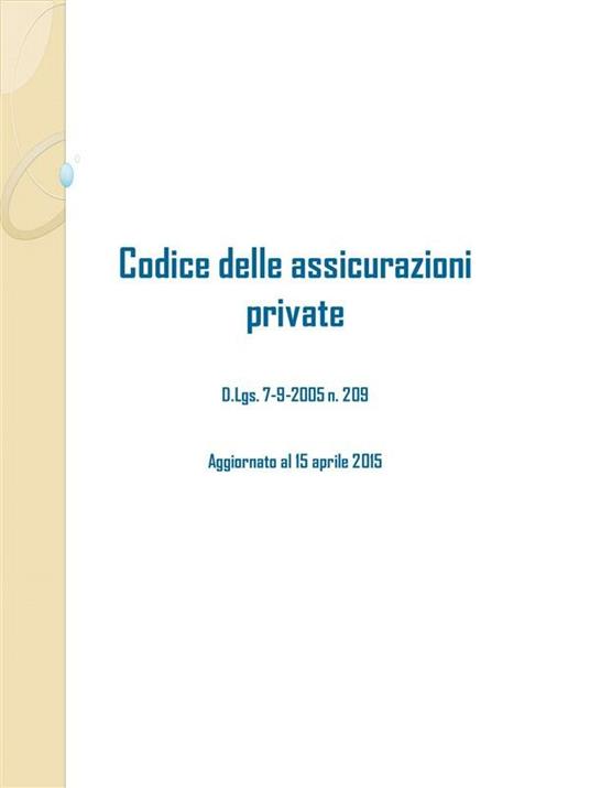 Codice delle assicurazioni private - Studium Legis - ebook