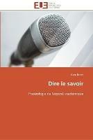 Dire le savoir - Bovet-A - cover