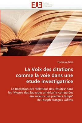 La Voix Des Citations Comme La Voie Dans Une  tude Investigatrice - Fiore-F - cover