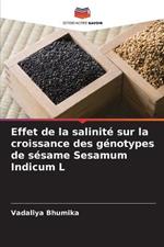Effet de la salinite sur la croissance des genotypes de sesame Sesamum Indicum L