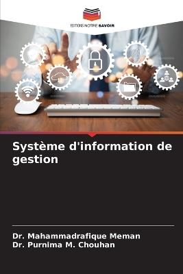 Système d'information de gestion - Mahammadrafique Meman,Purnima M Chouhan - cover