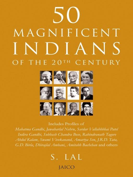 50 Magnificent Indians of the 20th Century - S. Lal - cover