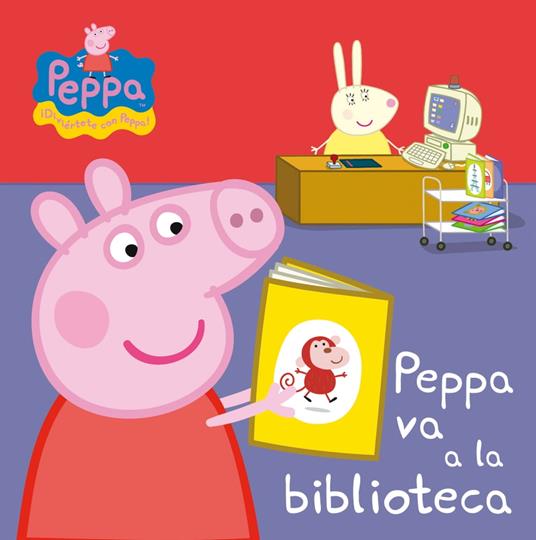Peppa Pig. Libro de cartón - Peppa va a la biblioteca - Eone