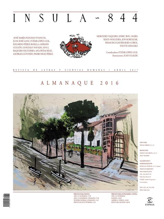 Almanaque 2016 (Ínsula n° 844, abril de 2017)
