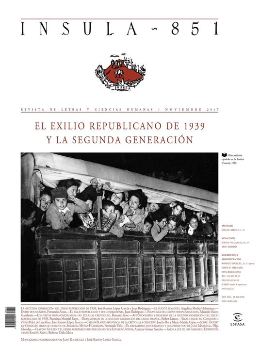 El exilio republicano de 1939 y la segunda generación