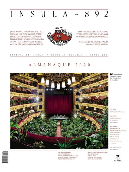 Almanaque 2020 (Ínsula n° 892, abril de 2021)