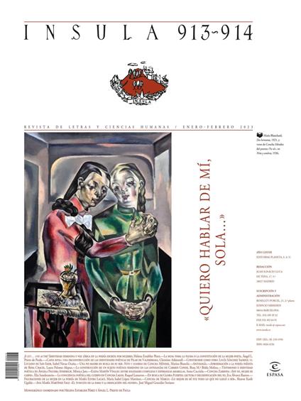 "Quiero hablar de mí, sola..." (Ínsula n° 913-914, enero-febrero de 2023)