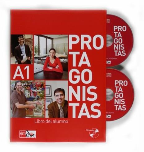 Protagonistas: Libro del alumno + cuaderno de actividades + audio-CDs (2)- A1 - cover