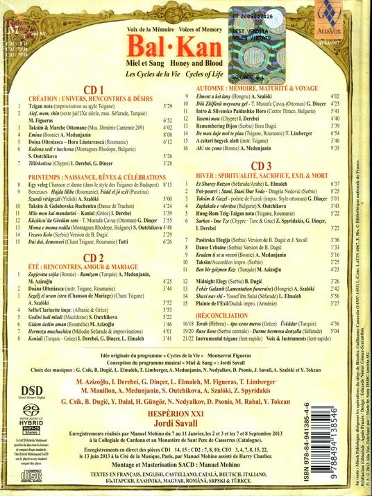Bal-Kan. Miele e sangue - I cicli della vita - SuperAudio CD ibrido di Jordi Savall,Hespèrion XXI - 2