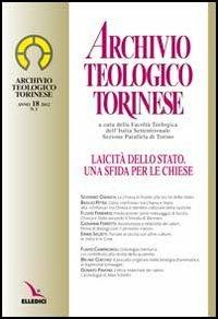 Archivio teologico torinese (2012). Vol. 1: Laicità dello Stato. Una sfida per le chiese - copertina