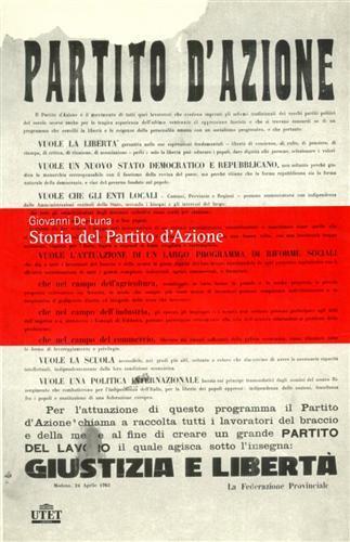 Storia del Partito d'Azione - Giovanni De Luna - copertina