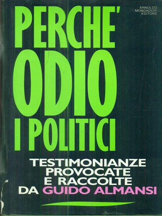 Perché odio i politici - copertina
