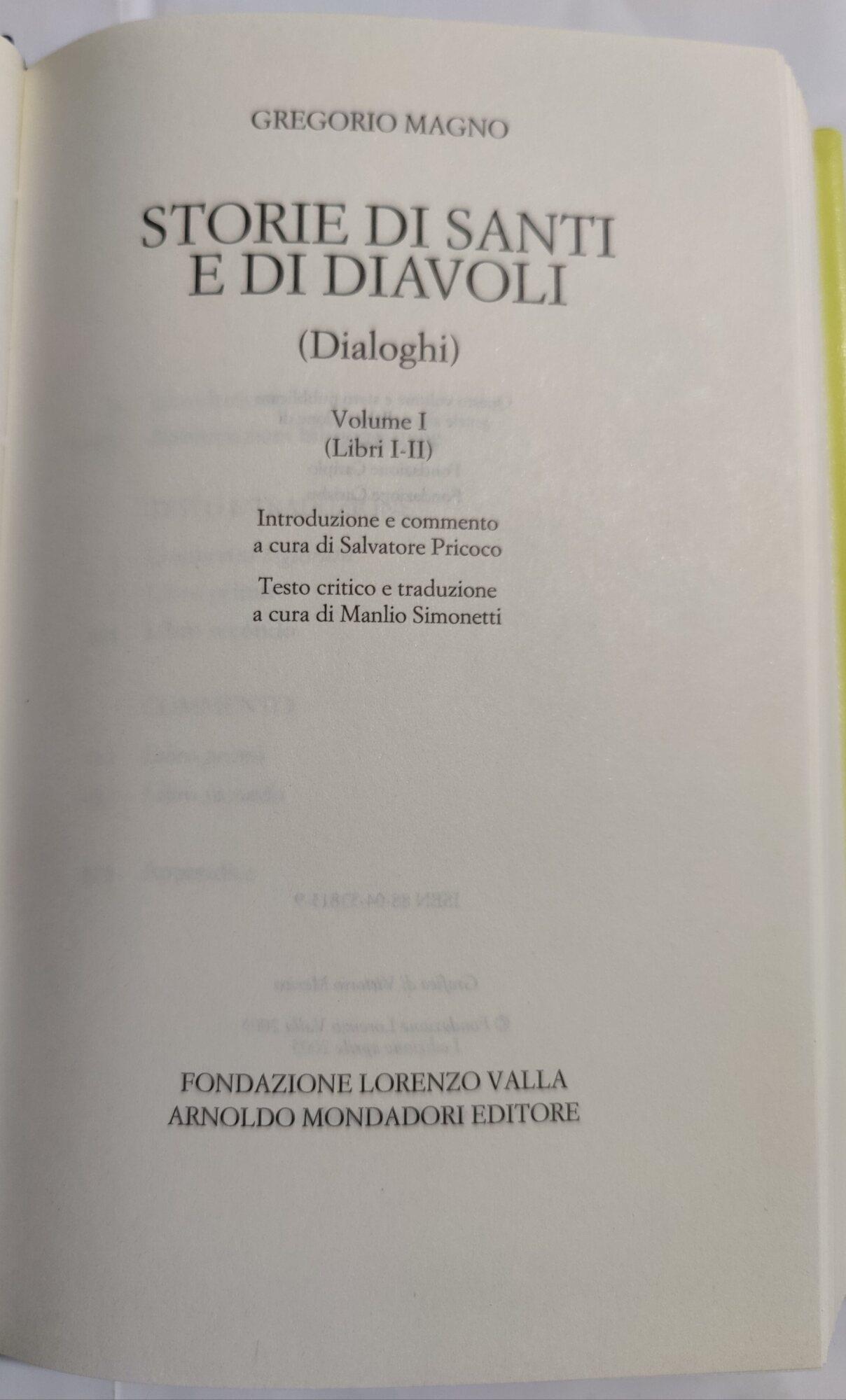 Storie di santi e di diavoli. Dialoghi. Vol. 2: Libri III-IV.