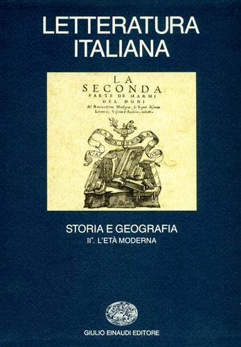 Letteratura italiana. Storia e geografia. Vol. 2\1: L'Età moderna. - copertina