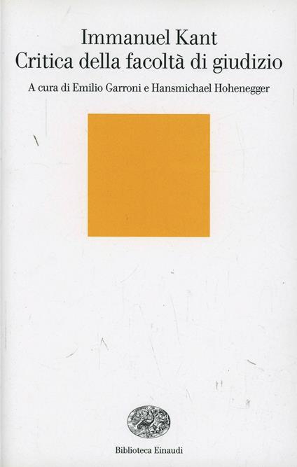 Critica della facoltà di giudizio - Immanuel Kant - copertina