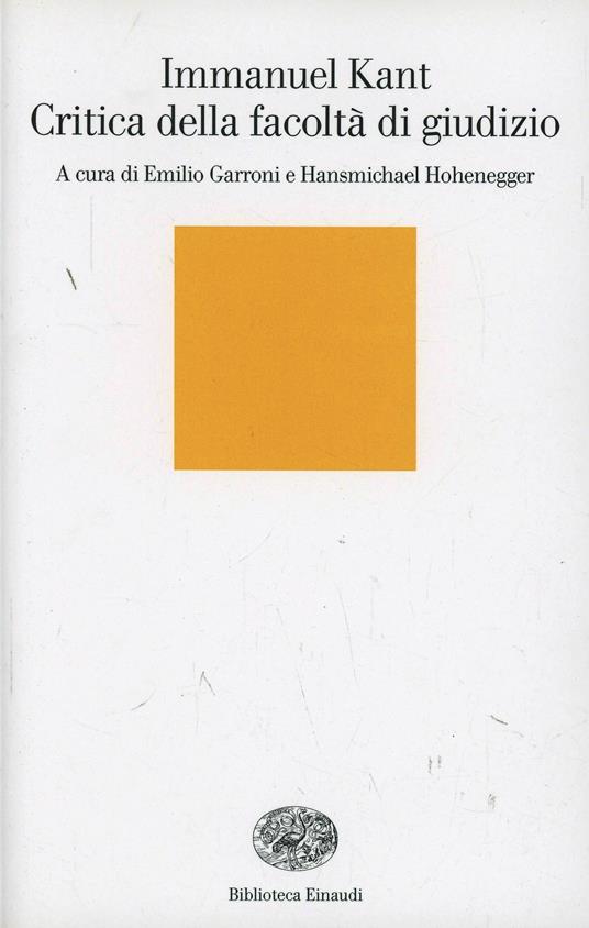 Critica della facoltà di giudizio - Immanuel Kant - copertina