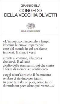 Congedo della vecchia Olivetti - Gianni D'Elia - copertina