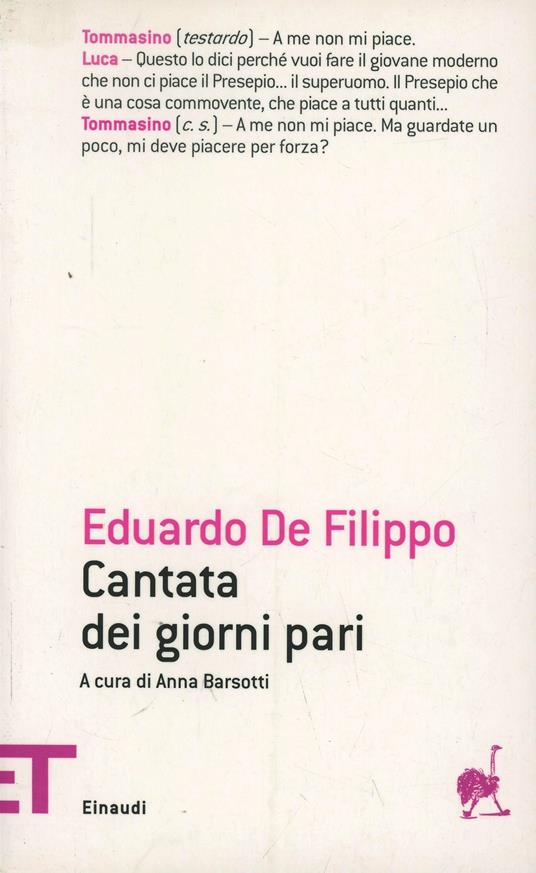 Cantata dei giorni pari - Eduardo De Filippo - copertina