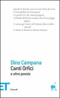 Canti orfici - Dino Campana - copertina