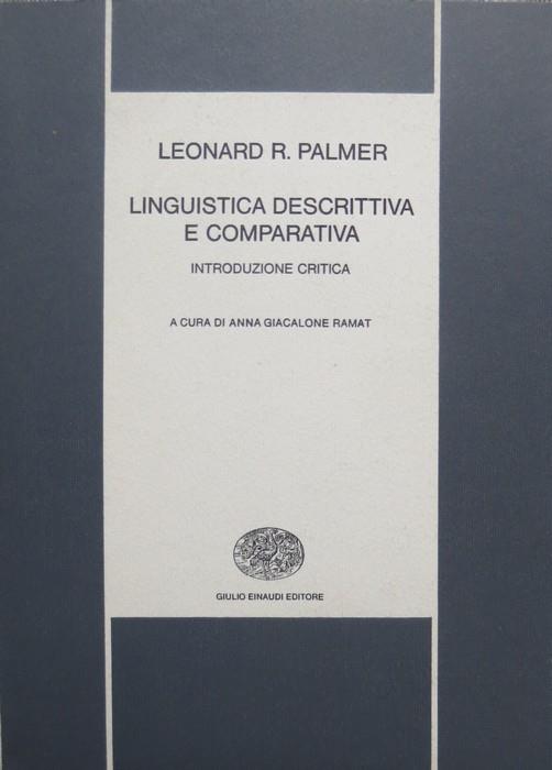 Linguistica descrittiva e comparativa. Introduzione critica