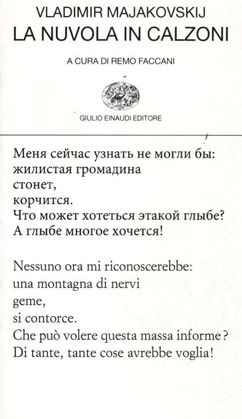 La nuvola in calzoni. Testo russo a fronte - Vladimir Majakovskij - copertina