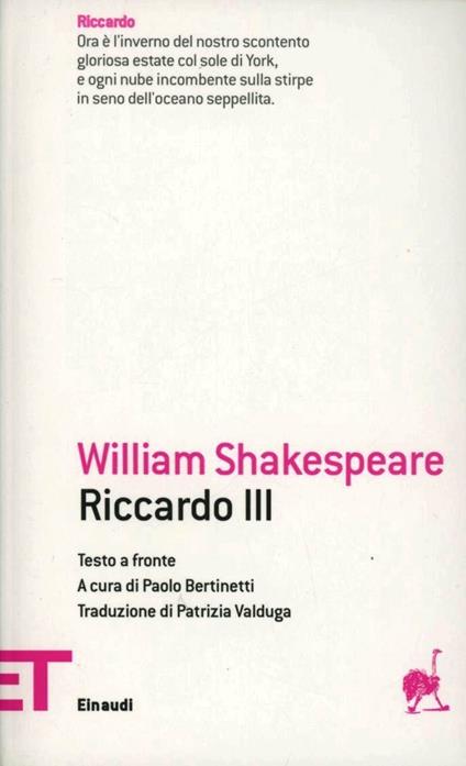 Riccardo III - William Shakespeare - copertina