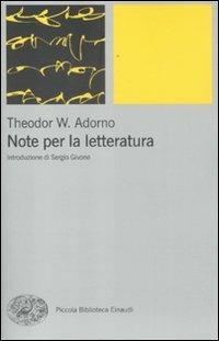 Note per la letteratura - Theodor W. Adorno - copertina