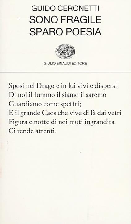 Sono fragile, sparo poesia - Guido Ceronetti - copertina