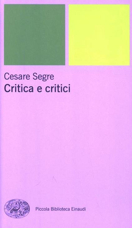 Critica e critici - Cesare Segre - copertina