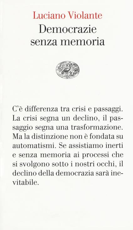Democrazie senza memoria - Luciano Violante - copertina