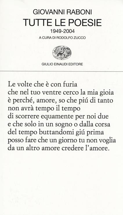 Tutte le poesie (1949-2004) - Giovanni Raboni - copertina