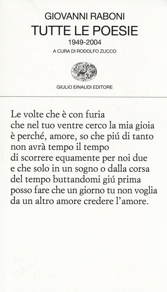 Tutte le poesie (1949-2004) - Giovanni Raboni - copertina