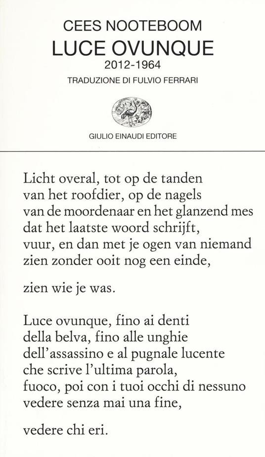 Luce ovunque (2012-1964) - Cees Nooteboom - copertina